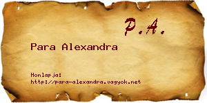 Para Alexandra névjegykártya