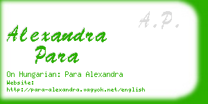 alexandra para business card